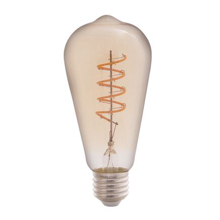 Lâmpada LED de Filamento Espiral Tramontina ST64 4 W 2200 K Luz Amarela Âmbar