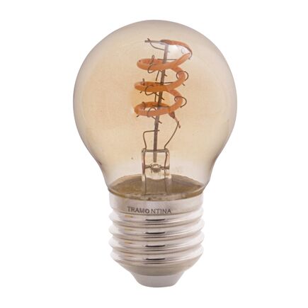 Lâmpada LED de Filamento Espiral Tramontina G45 4 W 2200 K Luz Amarela Âmbar