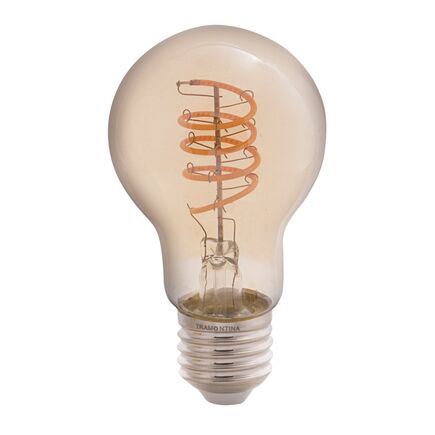 Lâmpada LED de Filamento Espiral Tramontina A60 4 W 2200 K Luz Amarela Âmbar