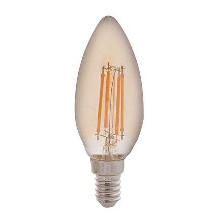Lâmpada LED de Filamento Vela Tramontina C35 Base E14 4 W 2200 K Luz Amarela Âmbar