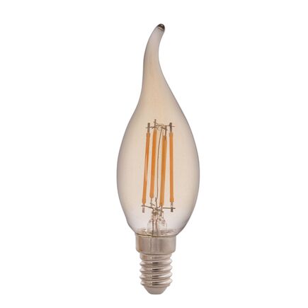 Lâmpada LED de Filamento Vela Chama Tramontina CF35 Base E14 4 W 2200 K Luz Amarela Âmbar