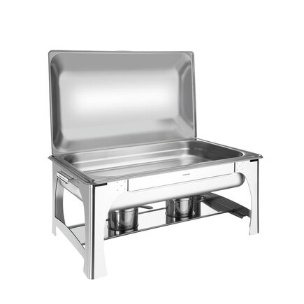 Rechaud Tramontina Retangular em Aço Inox Banho Maria Tampa Removível com Fogareiro Cuba GN 1/1 9 L