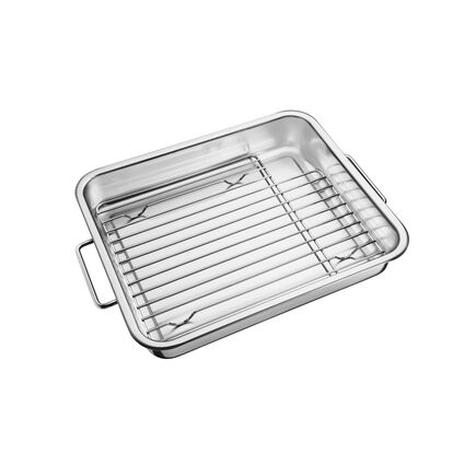 Assadeira Tramontina Service em Aço Inox com Grelha 34 x 28 cm 4,6 L