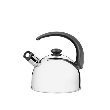 Chaleira Tramontina com Apito em Aço Inox Cabo Preto 2,1 L