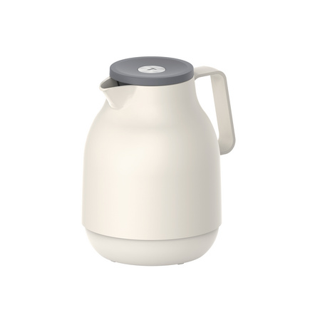 Bule Térmico Tramontina Exata em Plástico Vanilla 1 L Tampa Rolha com Botão de Pressão