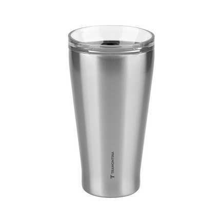 Copo Térmico Tramontina Exata em Aço Inox com Tampa 550 ml