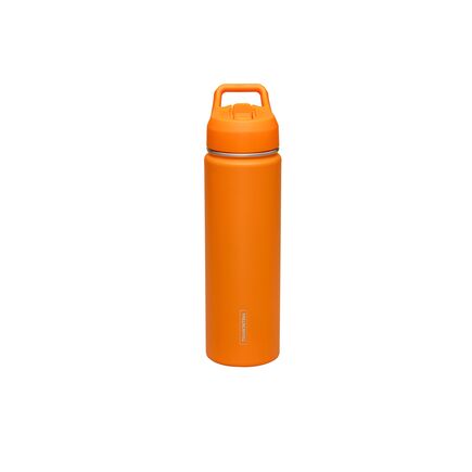 Garrafa Térmica Tramontina 650 ml em Aço Revestido Laranja com Canudo