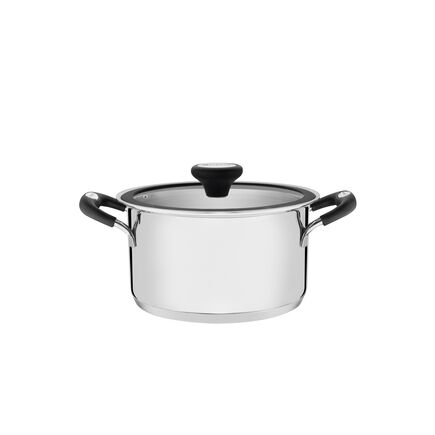 Caçarola Funda Tramontina Solar Silicone em Aço Inox com Fundo Triplo 20 cm 3,6 L