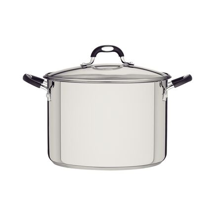 Caldeirão Tramontina Astro Silicone em Aço Inox com Fundo Triplo com Tampa de Vidro 30 cm 20,8 L