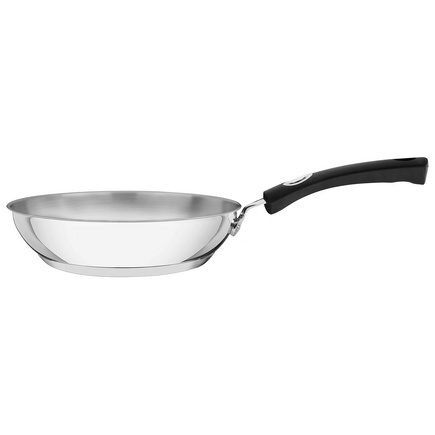 Frigideira Tramontina Solar Silicone Rasa em Aço Inox Fundo Triplo com Cabo de Silicone 28 cm 3,2 L