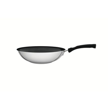 Wok Tramontina Astro Silicone em Aço Inox com Fundo Triplo Revestimento Interno Antiaderente 28 cm 3,3 L