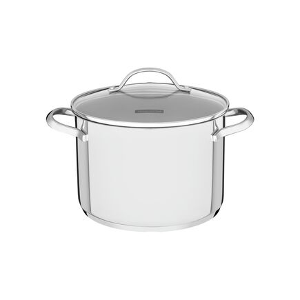 Caldeirão Tramontina Una em Aço Inox com Fundo Triplo e Tampa de Vidro 20 cm 4,6 L