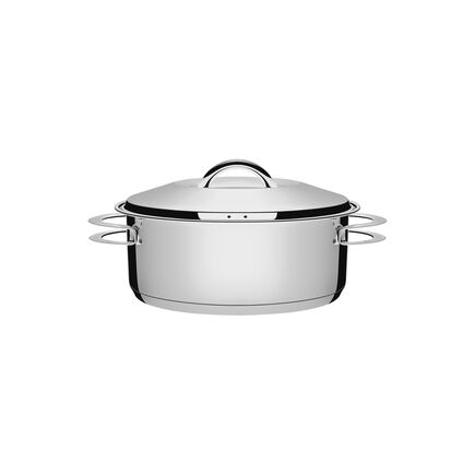 Caçarola Tramontina Solar Rasa em Aço Inox Fundo Triplo com Tampa e Alças 20 cm 2,9 L
