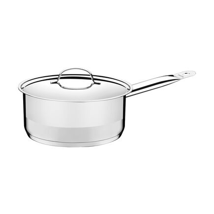 Panela Tramontina Professional em Aço Inox Fundo Triplo com Tampa Plana Detalhe Satinado 20 cm 2,9 L