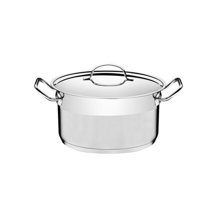 Caçarola Tramontina Professional Funda em Aço Inox Fundo Triplo Com Tampa Plana Detalhe Satinado 20 cm 3,6 L