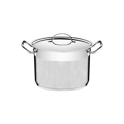 Caldeirão Tramontina Professional em Aço Inox Fundo Triplo com Tampa Plana Detalhe Satinado 20 cm 4,6 L