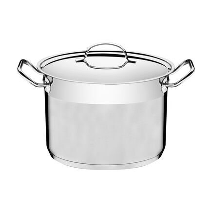 Caldeirão Tramontina Professional em Aço Inox Fundo Triplo com Tampa Plana Detalhe Satinado 30 cm 15,2 L