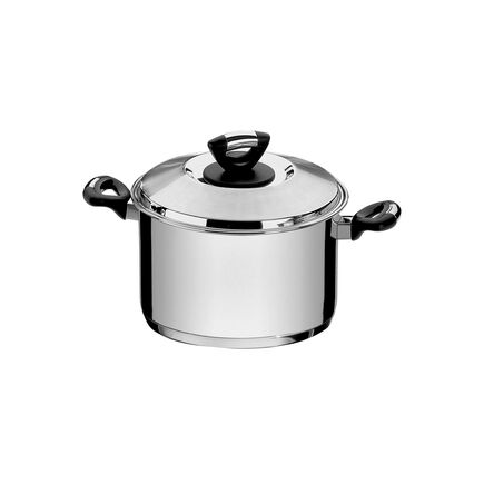 Caldeirão Tramontina Solar Baquelite em Aço Inox Fundo Triplo com Tampa Alças de Baquelite 20 cm 4,6 L