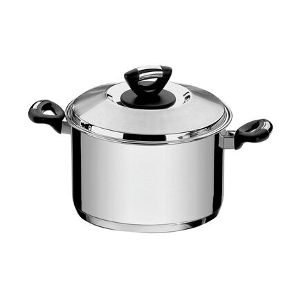 Caldeirão Tramontina Solar Baquelite em Aço Inox Fundo Triplo com Tampa Alças de Baquelite 24 cm 7,8 L