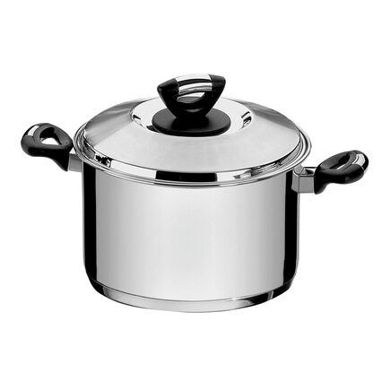 Caldeirão Tramontina Solar Baquelite em Aço Inox Fundo Triplo com Tampa Alças de Baquelite 28 cm 11,9 L
