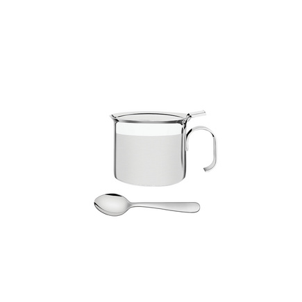 Açucareiro Tramontina Buena com Alça em Aço Inox com Colher Detalhe Brilho 8 cm 350 ml