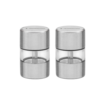 Conjunto de Moedores para Sal e Pimenta Tramontina Realce em Aço Inox e Acrílico com Moinho em Cerâmica 2 Peças