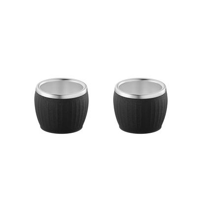 Conjunto de Xícaras para Café Tramontina Empilháveis em Aço Inox com Revestimento em ABS Preto sem Alça 2 Peças 80 ml