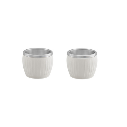 Conjunto de Xícaras para Café Tramontina Empilháveis em Aço Inox com Revestimento em ABS Branco sem Alça 2 Peças 80 ml