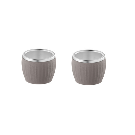 Conjunto de Xícaras para Café Tramontina Empilháveis em Aço Inox com Revestimento em ABS Cinza sem Alça 2 Peças 80 ml