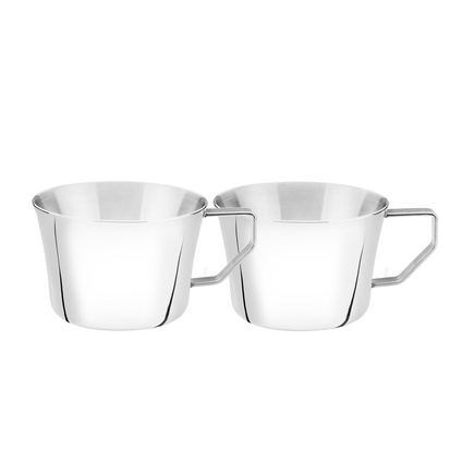 Conjunto de Xícaras para Chá e Café Tramontina em Aço Inox com Acabamento Brilho 2 Peças
