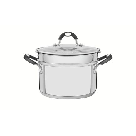 Jogo de Cozi-Vapore Tramontina Astro Silicone em Aço Inox 2 Peças