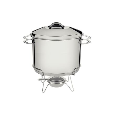 Rechaud Tramontina Solar em Aço Inox Fundo Triplo com Fogareiro e Tampa de Inox 7,8 L