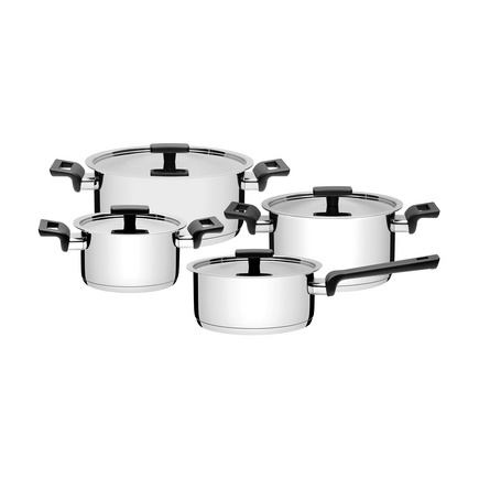 Jogo de Panelas Tramontina Vita em Aço Inox com Fundo Triplo 4 Peças