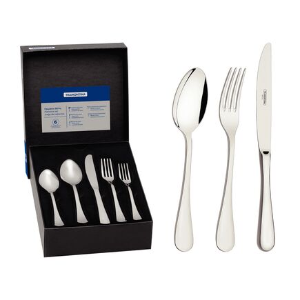 Faqueiro Tramontina Classic em Aço Inox com Facas de Mesa Forjadas Acabamento Brilho 30 Peças