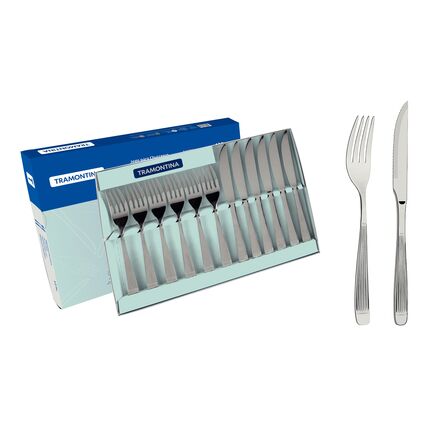 Jogo para Churrasco Tramontina Athenas em Aço Inox Acabamento Brilho e Fosco 12 Peças