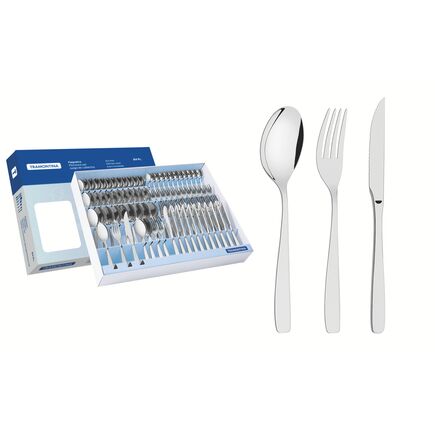 Faqueiro para Churrasco Tramontina Cosmos em Aço Inox com Acabamento Brilho e Fosco 84 Peças