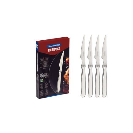Conjunto de Facas para Churrasco Tramontina Zurique em Aço Inox 4 Peças