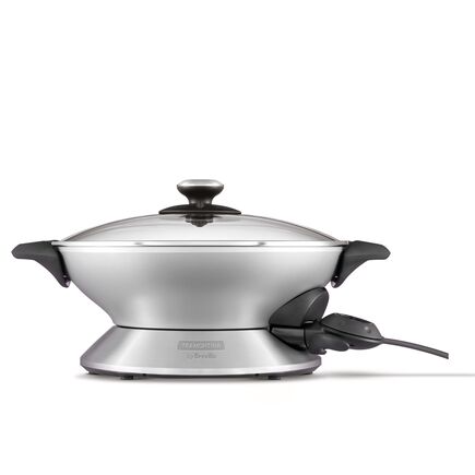 Panela Elétrica Tramontina by Breville Wok Chef em Alumínio Fundido com Tampa de Vidro 6 L 220 V