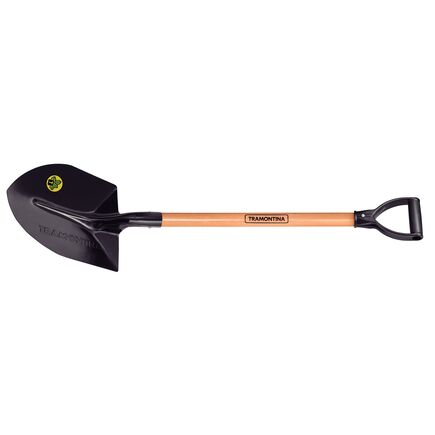 Pá de Bico Tramontina 459/30 em Aço com Cabo de Madeira 71 cm com Empunhadura Plástica Reta Ergonômica