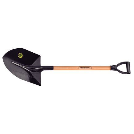 Pá de Bico Tramontina 459/40 em Aço com Cabo de Madeira 71 cm com Empunhadura Plástica Reta Ergonômica