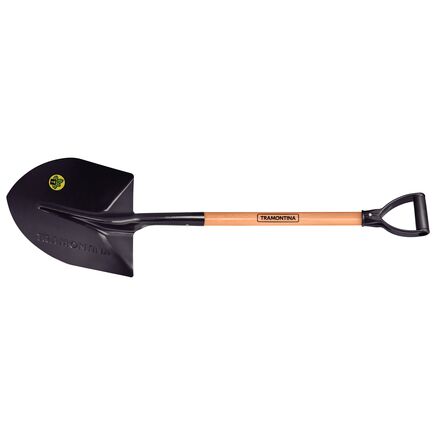 Pá de Bico Tramontina 460/40 em Aço com Cabo de Madeira 71 cm com Empunhadura Plástica Curva Ergonômica
