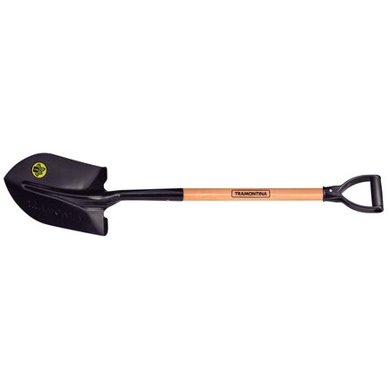 Pá de Bico Tramontina 470/20 em Aço com Cabo de Madeira 71 cm com Empunhadura Plástica Reta Ergonômica