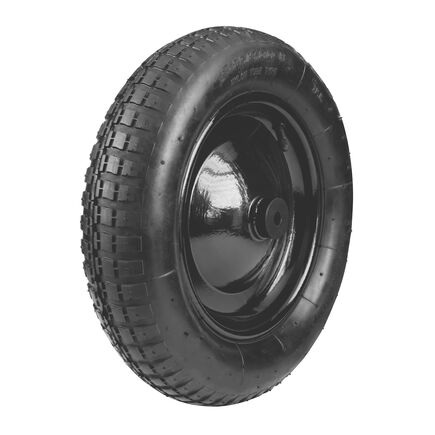Pneu com Câmara 3.25/8 e Roda Metálica Tramontina para Carrinho de Mão com Bucha Plástica