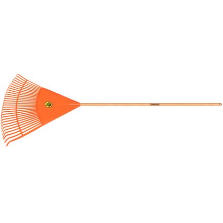 Vassoura Plástica Laranja Tramontina com 30 Dentes e Cabo de Madeira 120 cm