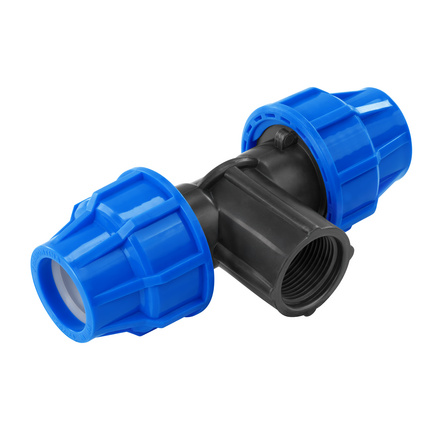 Tê 90° de Compressão Rosca Fêmea 20 mm x 1/2 Tramontina para Mangueiras de PEAD
