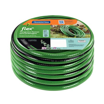Mangueira Flex para Jardim Tramontina Verde com Faixa Preta em PVC 4 Camadas 10 m