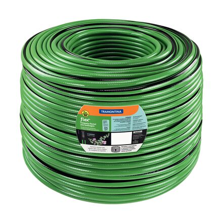 Mangueira Flex para Jardim Tramontina Verde com Faixa Preta em PVC 4 Camadas 200 m