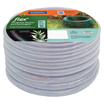 Mangueira Flex para Jardim Tramontina Transparente em PVC 3 Camadas 50 m
