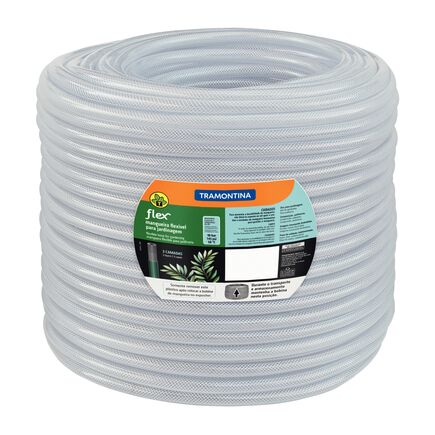 Mangueira Flex 3/4 para Jardim Tramontina Transparente em PVC 3 Camadas 50 m