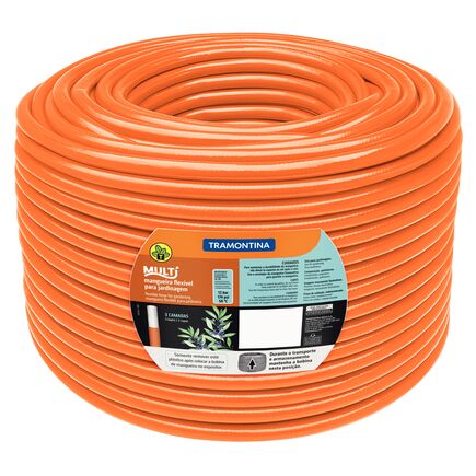 Mangueira Multi 1/2 Tramontina Laranja em PVC 3 Camadas 50 m